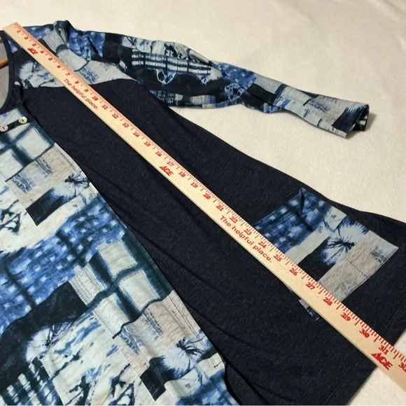 Parsley & Sage Navy and Blue Patchwork Blouse - Picture 6 of 8